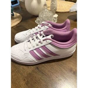 NEW Adidas Hoops 4.0 JR6716 Women Size 8 White NWT Pink Purple Sneakers Shoes